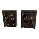 Late 19th Century Antique Chinese Lacquer Cabinets - a Pair For Sale