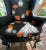 1990s Vintage Wing Chair With Snake Painted Fabric For Sale - Image 9 of 12