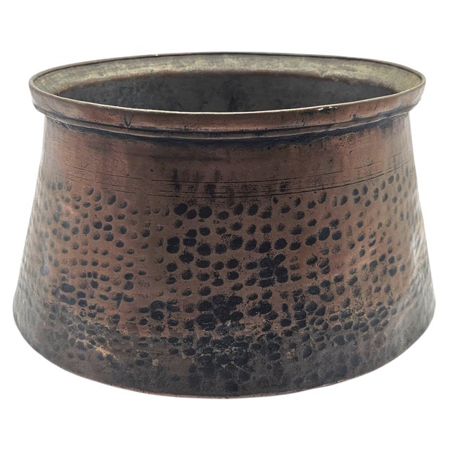 Antique Hand Hammered Copper Jam Pot Basin, French Country Farmhouse, 14.5" For Sale In San Francisco - Image 6 of 9