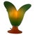 Glass Tullip Table Lamp in Green and Orange from Vandeheg, Netherlands For Sale - Image 5 of 6
