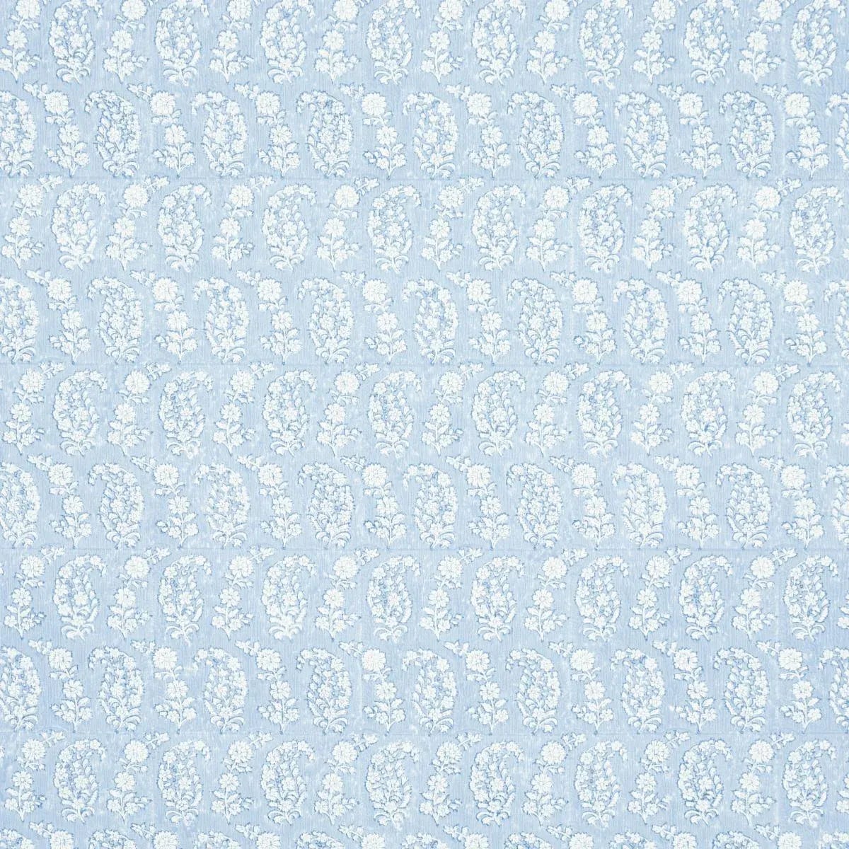 Schumacher Arita Block Print Wallpaper In Cornflower | Chairish