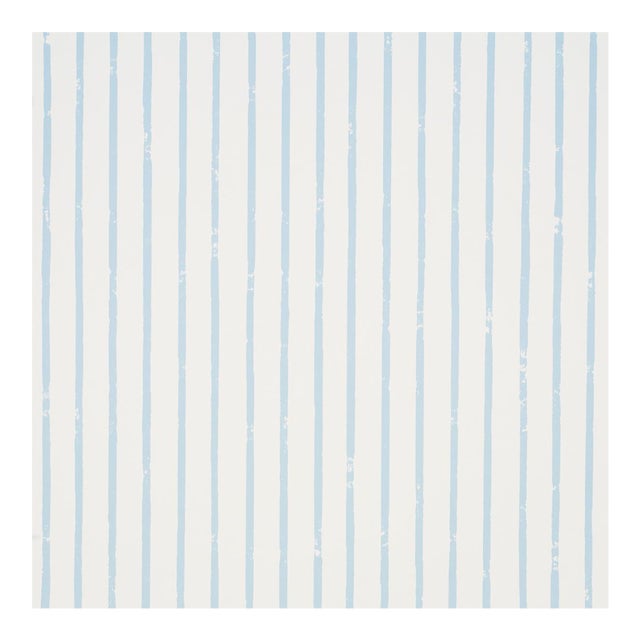 Sample - Schumacher Springs Stripe Wallcovering in Sky For Sale