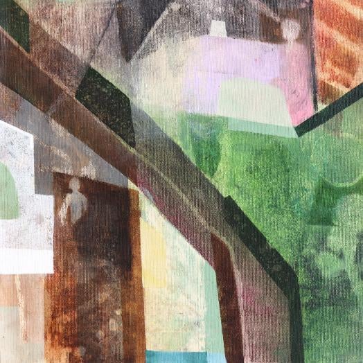 Abstract The Family - Original Geometric Architectural Acrylic Painting on Canvas For Sale - Image 3 of 6