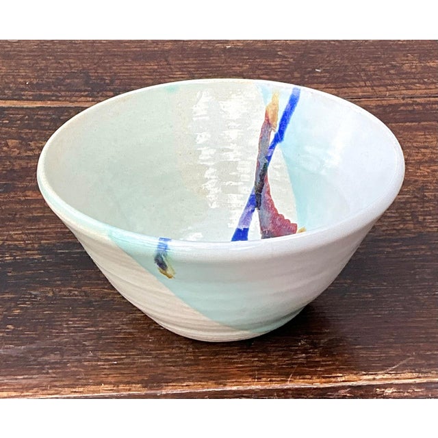 Handcrafted Abstract Glazed Ceramic Bowl For Sale - Image 12 of 14