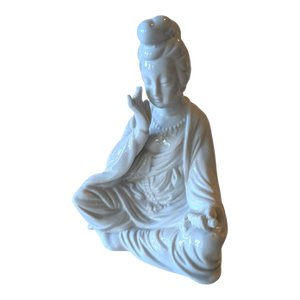Vintage Mid-Century Blanc De Chine Seated Asian Woman