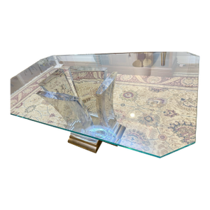 1970s Attributed to Jeffery Bigelow Acrylic and Bronze Dining Table Base With Starphire Etched Glass Top Included