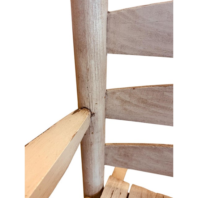 Late 20th Century Handcrafted Hickory Ladder Back Rocking Chair For Sale - Image 10 of 11