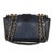 Traditional Navy Black Quilted Lambskin Medium Elegant CC Flap Bag For Sale - Image 3 of 9