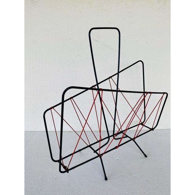 Vintage Metal Magazine Rack, 1950s For Sale - Image 6 of 18