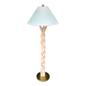 Vintage 1970's Hart Associates Twisted Wood Post-Modern Floor Lamp