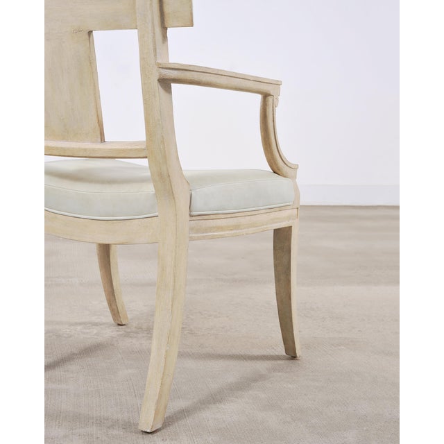 Set of Michael Taylor Neoclassical White Klismos Dining Chairs For Sale - Image 10 of 18