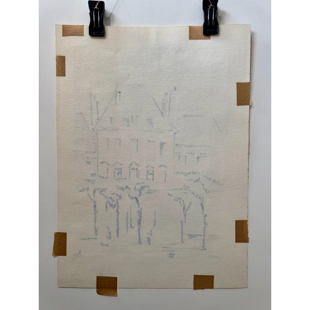Paper Henry Emil Salloch Original Watercolor on Paper Grand Public Square, 1972. For Sale - Image 7 of 8