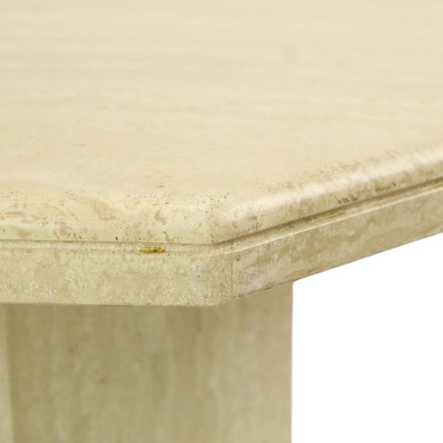 Vintage Italian Octagonal Travertine Coffee Table, 1970s For Sale - Image 17 of 18