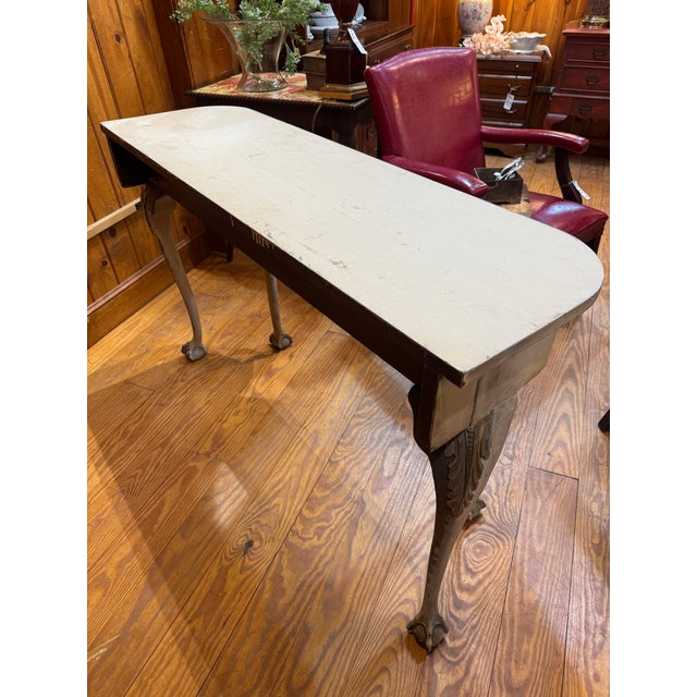 Wood Vintage Carved Distressed Console Table With Ball-Claw-Feet For Sale - Image 7 of 12