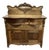 Antique Solid Oak 1800's Sideboard Buffet Cupboard Fancy Carving All Original For Sale