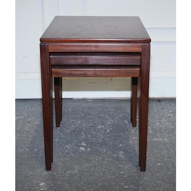 Mid-Centry Danish Teak Nest of Three Tables, 1960s, Set of 3 For Sale - Image 3 of 12