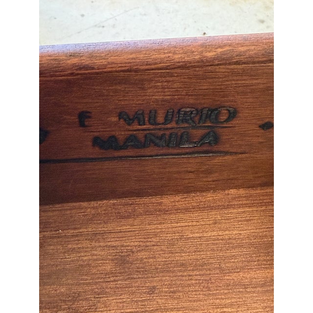 Vintage E. Murio Manila Refinished Rattan & Raffia Five Drawer Chest For Sale - Image 10 of 12