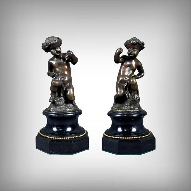 19th Century Bronze Nude Putti, Set of 2 For Sale - Image 16 of 16
