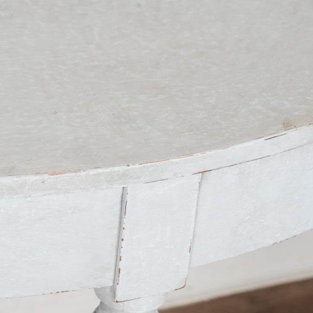 19th Century Pair of Large White Demi Lune Console Side Tables For Sale - Image 9 of 15