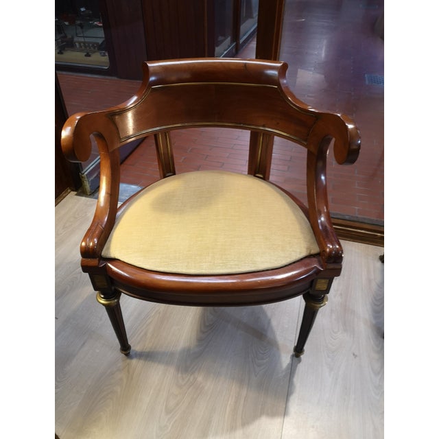 French Empire Style Cane and Wood Desk Armchair For Sale - Image 5 of 10