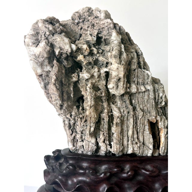 Rare Chinese Xuan Scholar Stone on Display Stand For Sale - Image 18 of 18
