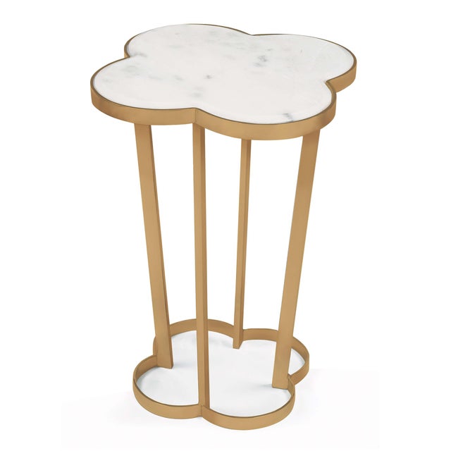 Transitional Regina Andrew Clover Table in Natural Brass For Sale - Image 3 of 3