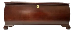 Vintage Early 21st Century Dark Wood Tea Chest/Storage Box
