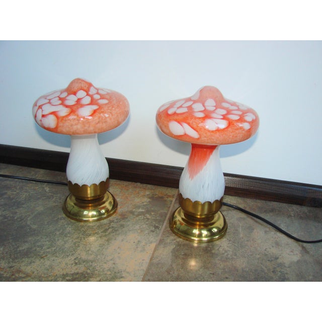 Vintage Mushrooms Table Lamps, 1980s, Set of 2 For Sale - Image 9 of 10