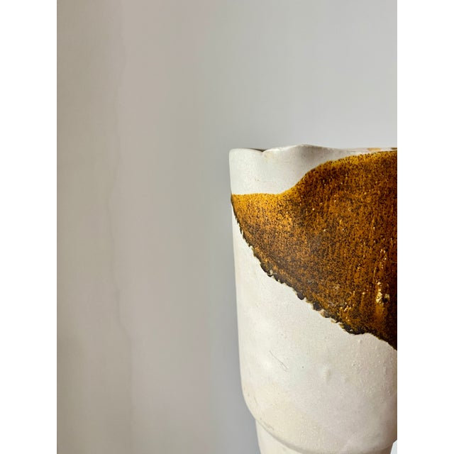 Ceramic Mid-Century Modernist Studio Pottery Drip Glaze Ceramic Cups and Pitcher, 1960s, Set of 7 For Sale - Image 7 of 12