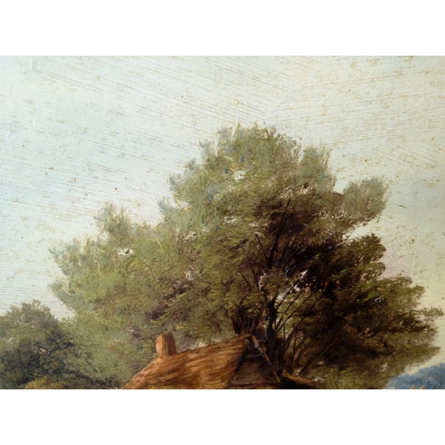 1930s English Impressionist Landscape Painting, Cottage by River For Sale - Image 10 of 11