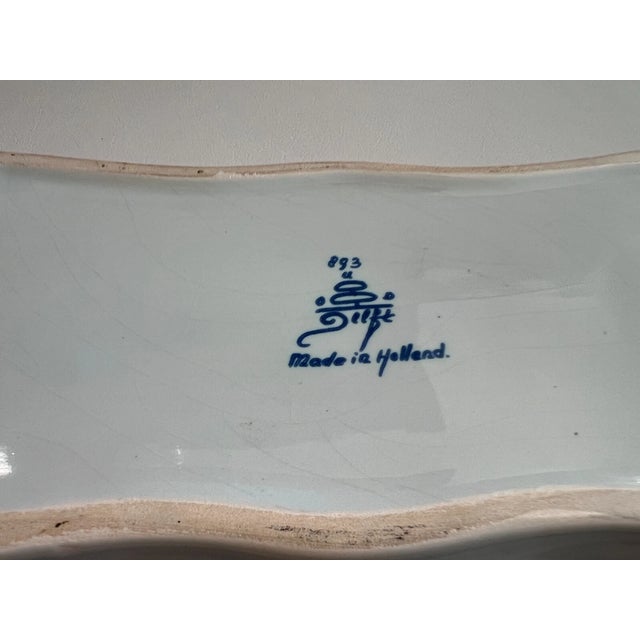 Beautiful **Vintage MCM Royal Delft Blue & White Fish Dish Platter** featuring a classic Dutch-inspired fish design in the...
