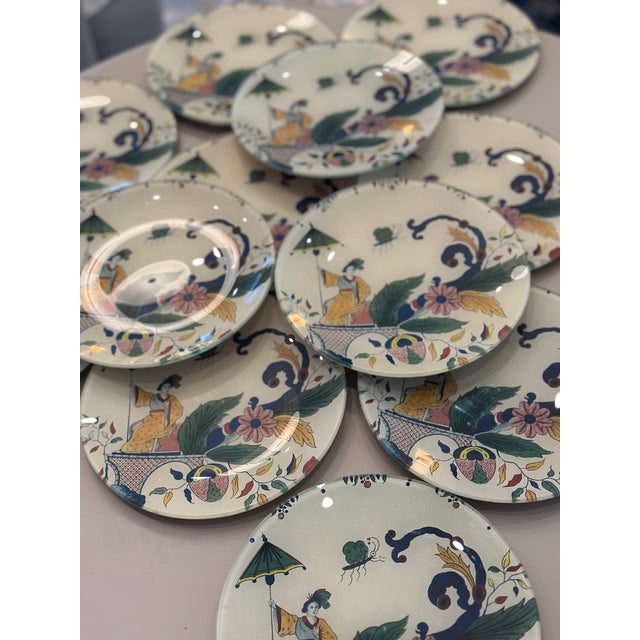 Set of 13 John Derian New York Handcrafted Chinoiserie Decorative Accent Plates – 7” Decoupage Wall For Sale - Image 4 of 7