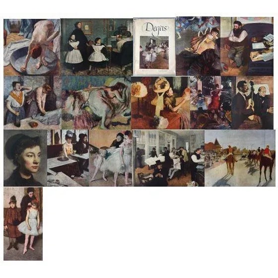 Collection of 15 (16 with the cover image) of fine lithographic prints of the artwork of Degas. Printed by Abrams, NY in...