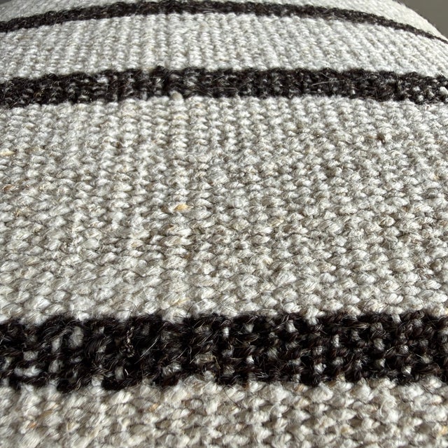 Rustic European Vintage Rug Pillow Cover With Stripes For Sale - Image 3 of 8