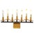 Heavy tabletop electric candelabra or menorah with 7 lights on a rectangular base with a rough brutalist finish. A black...