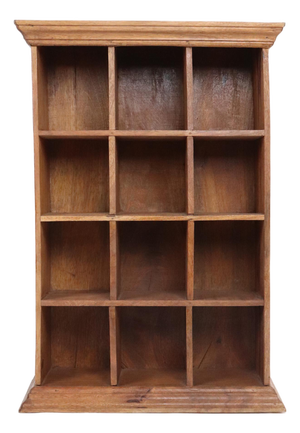 Arts & Crafts Hardwood Twelve Compartment Pigeonhole Shelf