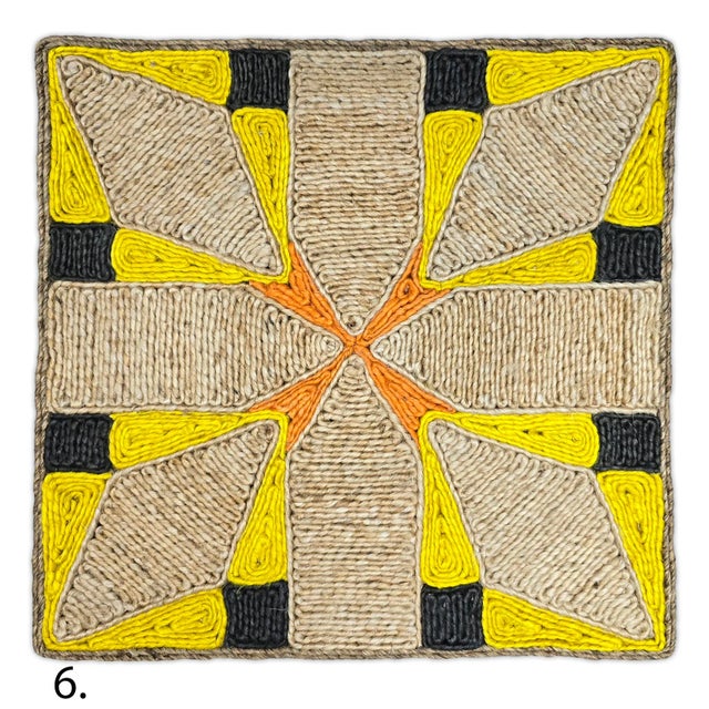Textile Natural Abaca Premium Fiber Rugs in Colors 2x2Ft. For Sale - Image 7 of 12