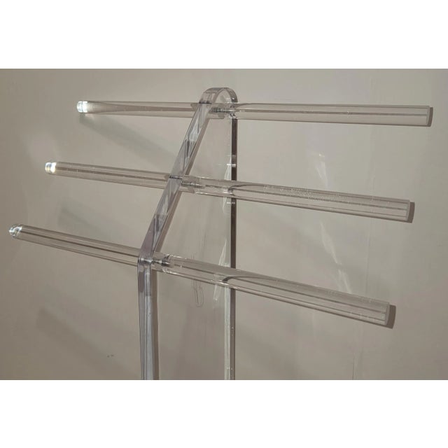 Mid Century Lucite Valet Towel or Blanket Rack For Sale - Image 4 of 12