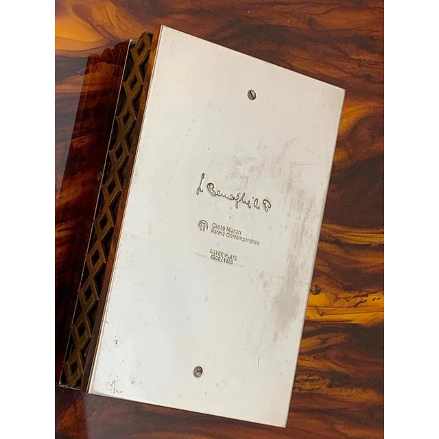 Metal Mid-Century Italian Decorative Silver Plate Box by Benaglia for Cleto Munari, 1970s For Sale - Image 7 of 13