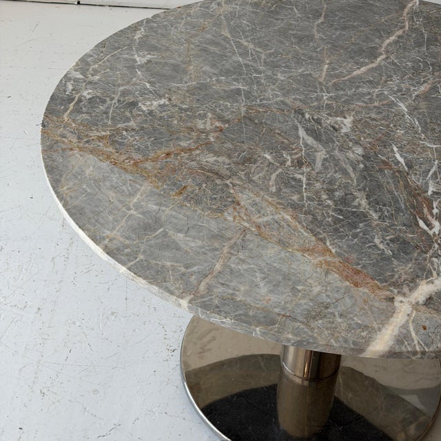 c. 1980s. USA. Chrome base with marble top.