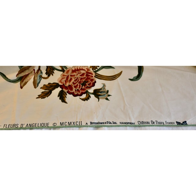 French Brunschwig & Fils Fabric 'Fleurs D'Angelique' 54 in Wide 1.5 Yds Long For Sale - Image 3 of 3