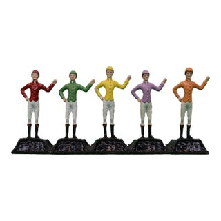 Set X 5 "21" Club Hand Painted Jockey Place Card Holders For Sale