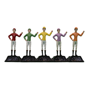 Set X 5 "21" Club Hand Painted Jockey Place Card Holders