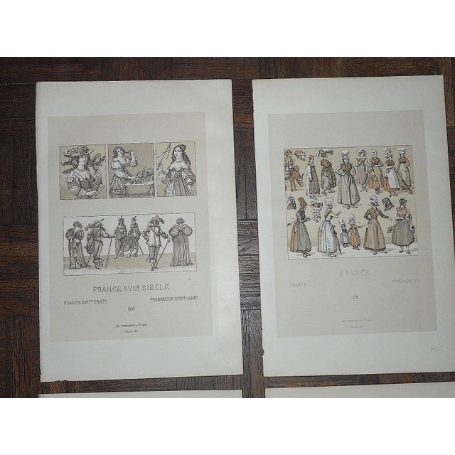 This set of six (6)) authentic mid 19th century stone lithographs depict women throughout world history.. Folio size and...