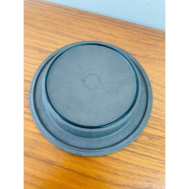 Metal Vintage 1960s Metal & Orange Enamel Catchall Tray by Longborg Denmark / Danish Modern Style For Sale - Image 7 of 7