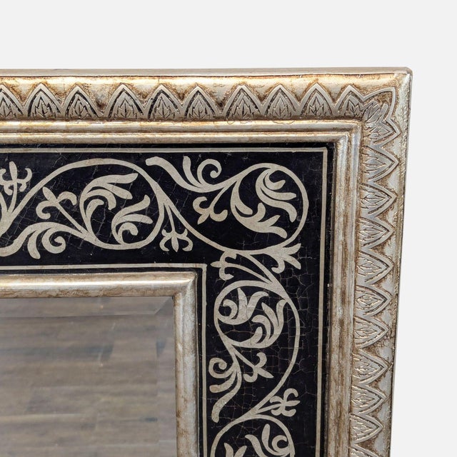 Traditional Elegant Silver Framed Wall Mirror For Sale - Image 3 of 5