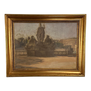 Framed Oil in Canvas Painting “Roma 1920” by Julius Paulsen