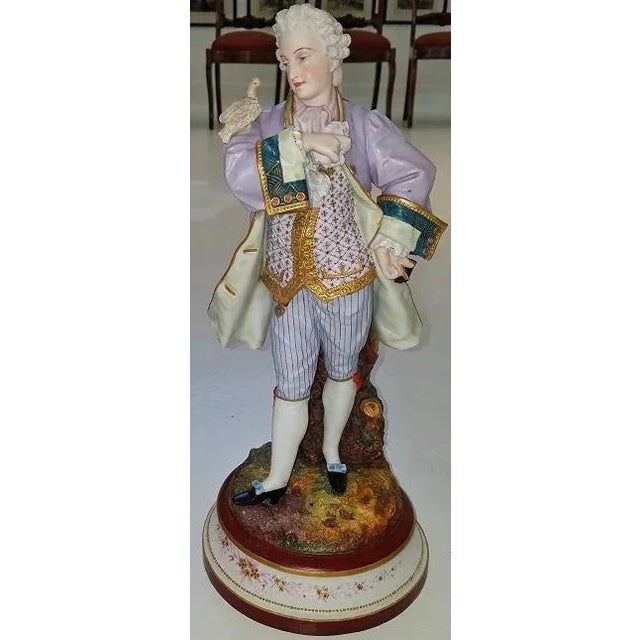 Limoges, France Pair of 19c French Limoges Monvoisin Porcelain Figurines- a Pair For Sale - Image 4 of 13