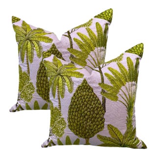 Pair of 24'' Ann Gish Majorelle Leaf Pillows For Sale