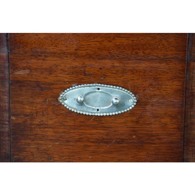 Antique Edwardian Neoclassical Mahogany Fruitwood Inlaid Wardrobe Armoire Mirror For Sale - Image 17 of 18